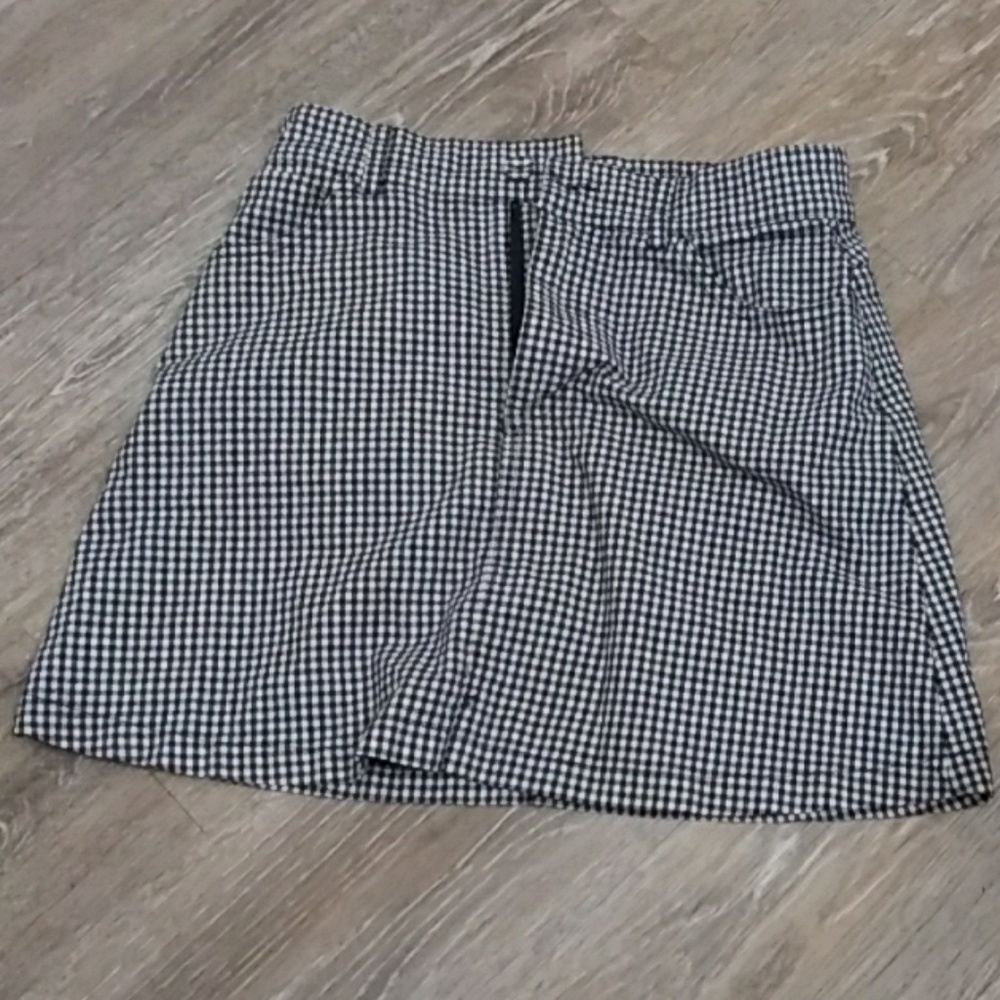 John Galt black and white checkered skirt